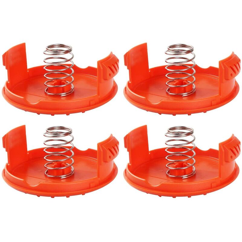 4 pcs Spool Caps + 4 pcs Springs Replacement Parts Accessories Compatible With Black+Decker Rc-100-P String Trimmers - Image 1