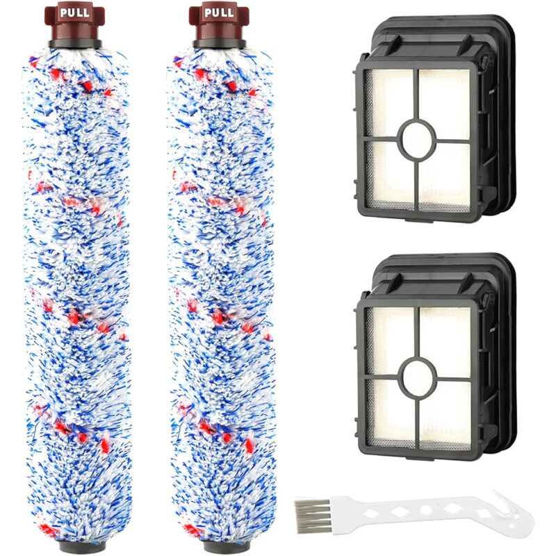Replacement Accessories 2 Multi-Surface ROller Brush + 2 Filters For Bissell Crosswave 17132 And 2225N Series - Image 1
