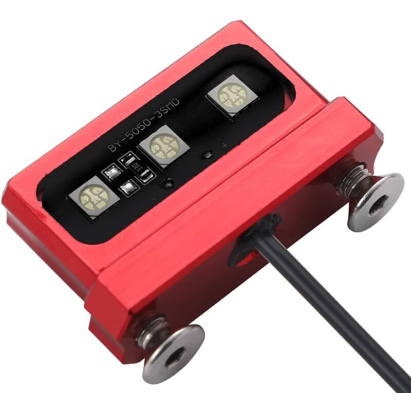 1Pc Cnc Motorcycle License Plate Light, Universal 12V Motorcycle LED Rear Brake Tail Light Lamp, White Light, Aluminum - Image 1