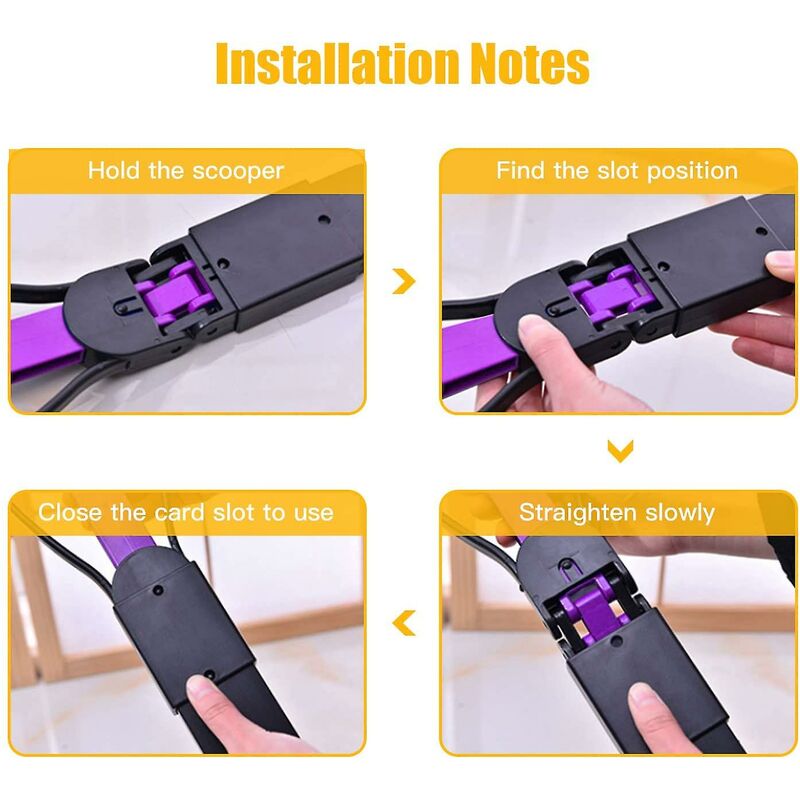 Foldable Dog And Cat Poop Scooper Pet Long Handle Pooper Scooper, Easy To Pick Up Waste, Black & Purple (Purple) - Image 3