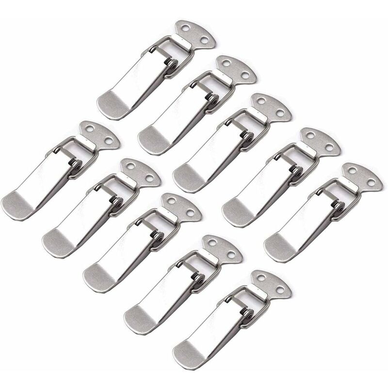 10 pcs Spring Loaded Toggle Latch Stainless Steel Lever Catch Drawer Hardware For Toolbox Suitcase And Chest - Image 1