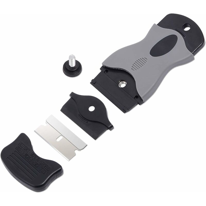 2 pcs Ceramic Hob Scraper With 10 Plastic Scrapers + 10 Metal Blades, Ceramic Hob Scraper For Removing Labels, Black - Image 3