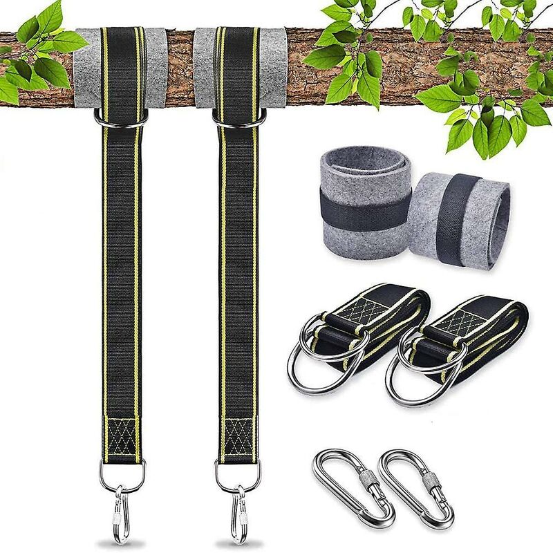 Hammock Strap Swing Attachment Hanging Chair ROpe Outdoor Swing Accessory Safety Carabiners Swing Tree Swing Strap For - Image 1