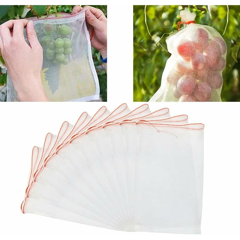 50 pcs Fruit Protection Bag Insect Mesh Bag Plant Protection Bag With Drawstring Anti-Insect Net Bags Insect Bag 2030Cm - Image 1