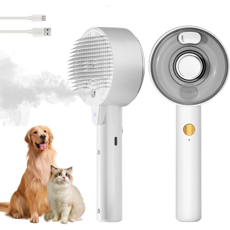 Cat Steam Brush, 4 In 1 Cat Steam Brush Self-Cleaning Cat Brush, Cat Brush With Water Tank Pet Grooming Brush For - Image 1
