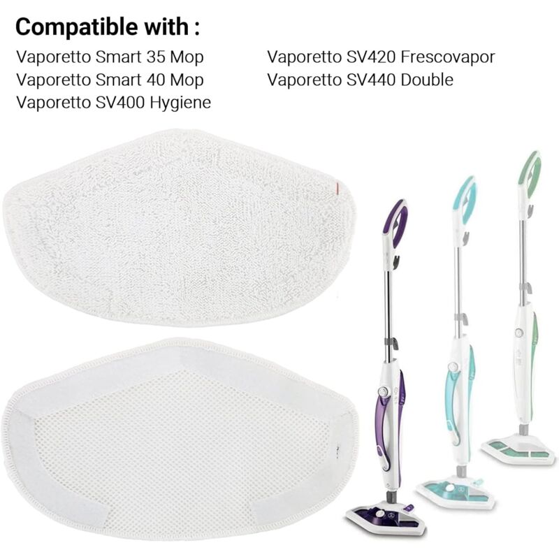 Adapter 3 pcs Mop Cloth Replacement For Polti Vaporetto,Compatible With Vaporetto Smart 40Mop、Smart - Image 4