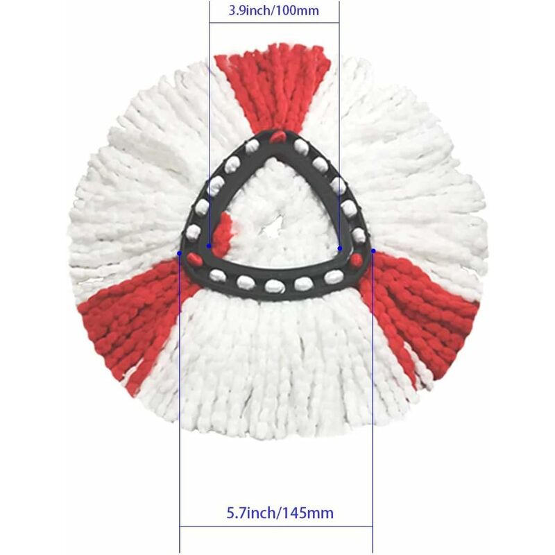 2 Pack Mop Heads Compatible With Vileda 2 In 1 Turbo Mop Replacement Head, Microfiber, Red, White. - Image 3