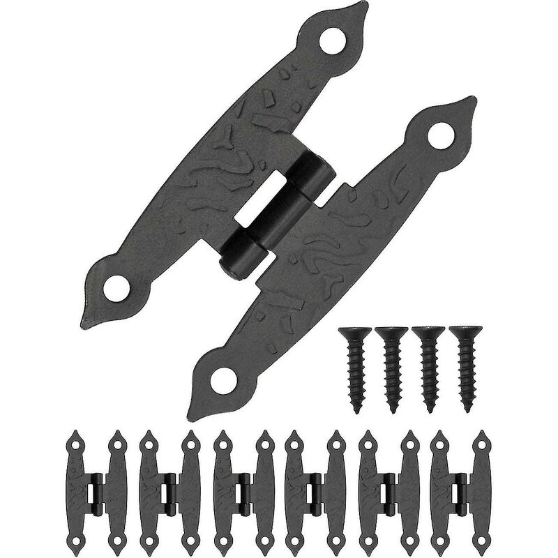 6 pcs Antique Metal Hinges For Cabinets, Cupboard Doors, Chests, Crates Retro Country House Style 65 X 34Mm - Image 1