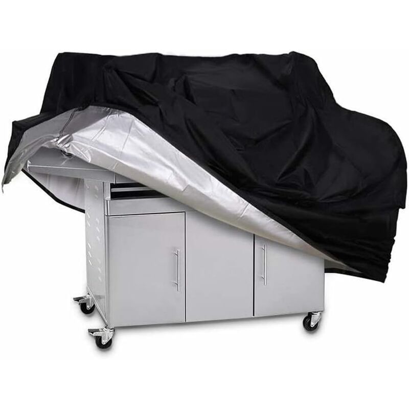 Bbq Cover, Waterproof Anti-Uv Barbecue Cover 210D Oxford Cloth Bbq Protective Cover Grill Cover - 170 61 117Cm, Black - Image 1