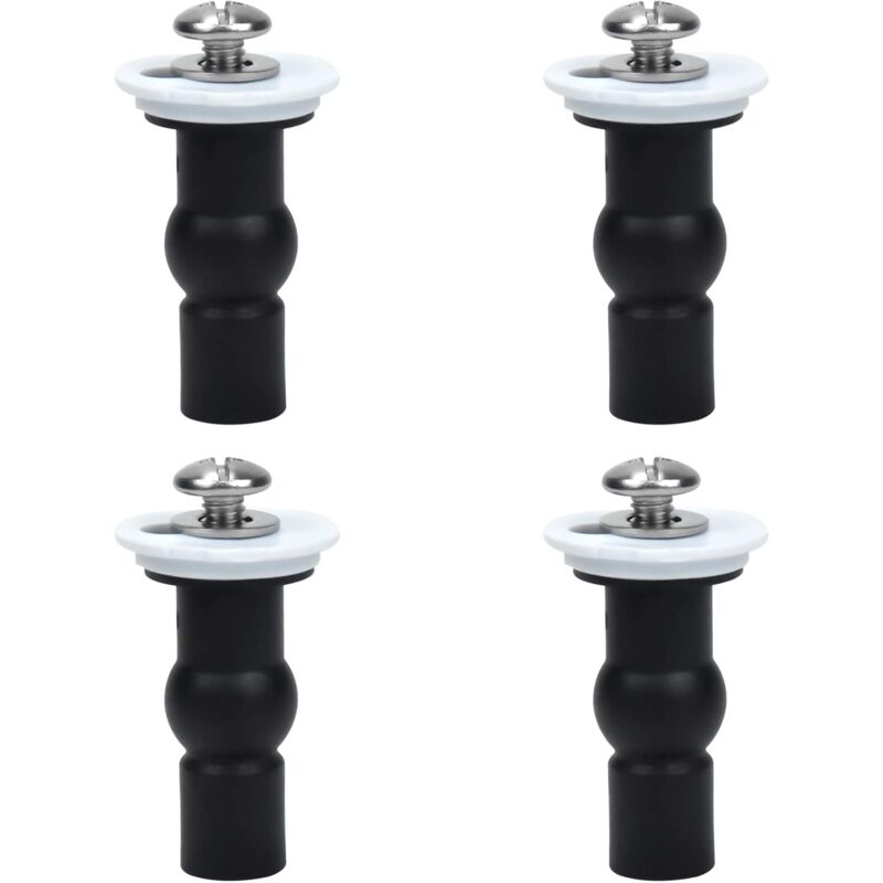 Toilet Seat Fittings, 4 Pack Toilet Seat Hinges Screws Toilet Seat Fixings Expanding Rubber Top Nuts Screws - Image 1