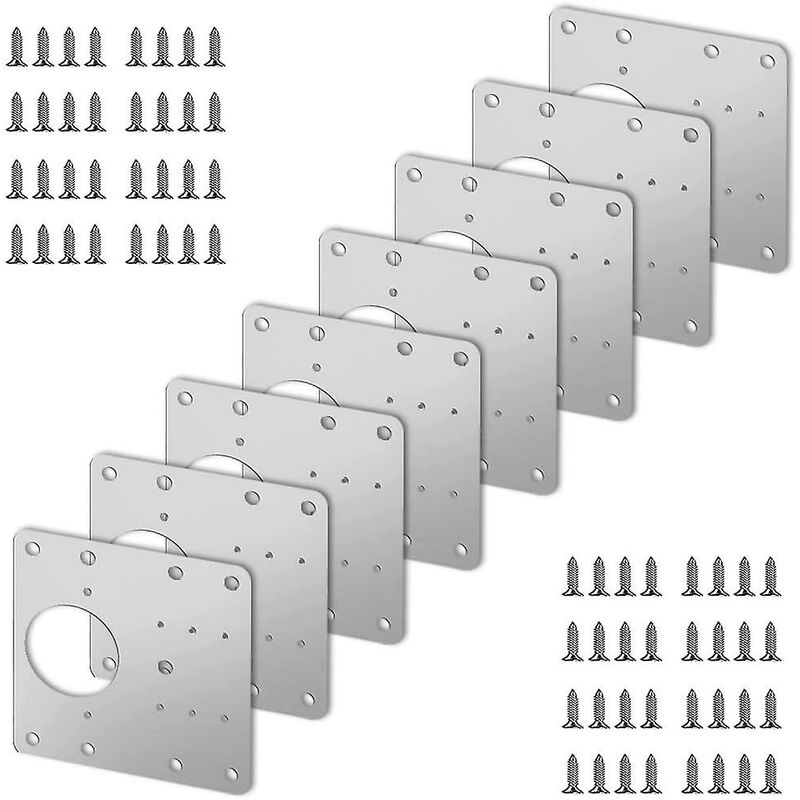 8 pcs Stainless Steel Cabinet Hinge Repair Plate With 48 Screws - Image 1