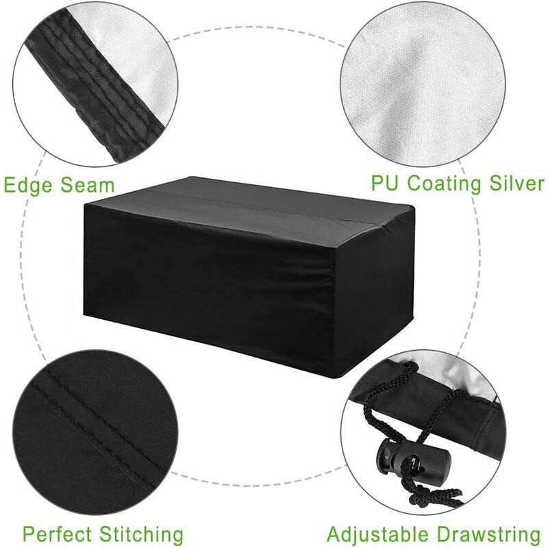Garden Furniture Cover 210T Polyester Waterproof Anti-Uv Tarpaulin, Protective Cover For Tables, Chair, Sofa (200 160 - Image 3