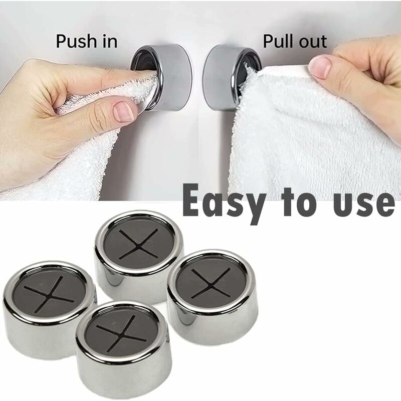 6 Pack Dishcloth Holders, ROund Self Adhesive Hooks, Kitchen Hooks, Suction Cup Towel Rack For Bathroom, Wardrobe And - Image 3