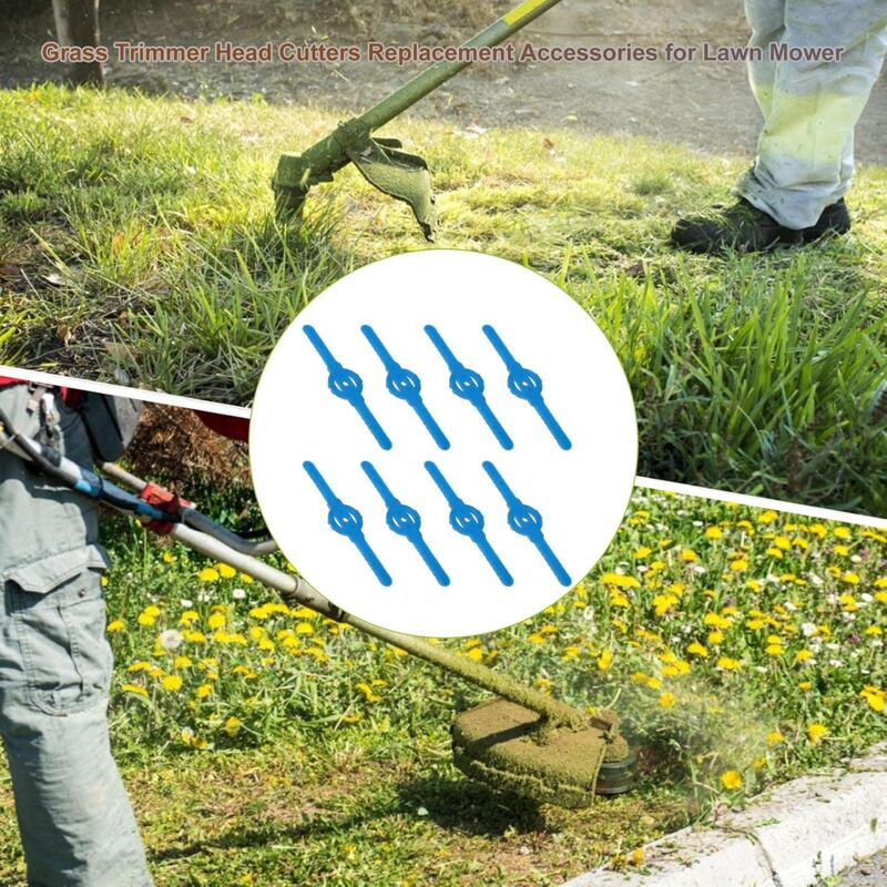 8 pcs Plastic Trimmer Replacement Blades For Grass Trimmer Plastic Lawn Mower Blades, Grass Trimmer Brush Cutter Grass - Image 3