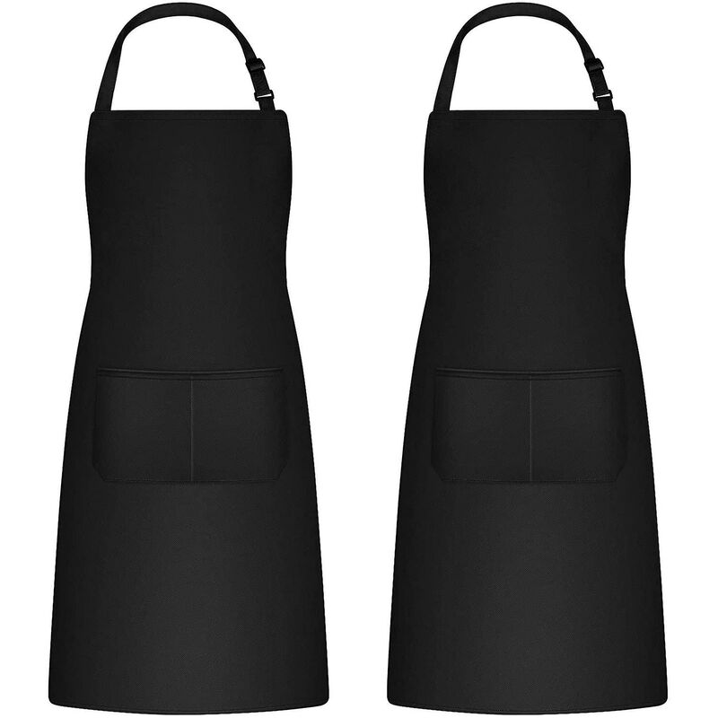 2 Pieces Kitchen Aprons For Men Women, Household Apron Tool Holder Aprons With 2 Pockets For Bbq, Adjustable Adult - Image 1