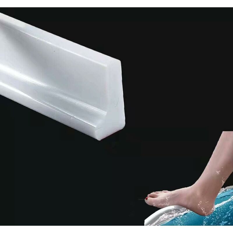 2M/78In Silicone Shower Threshold Water Barrier, Wet ROom Floor Water Barrier, Bathroom Water DAm, Shower Sealing - Image 1