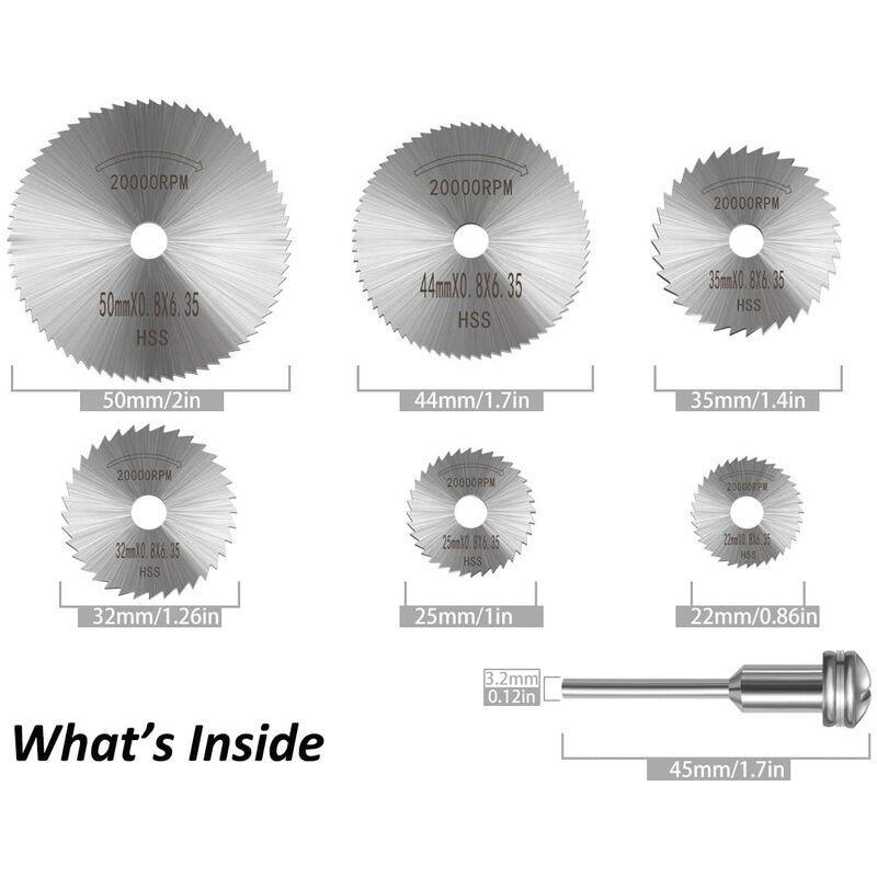 6 pcs Hss Saw Blades Set With 1Pc 1/8
