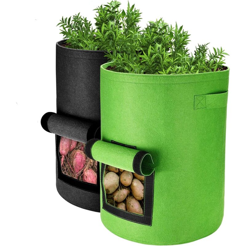 Potato Grow Bags, 2 pcs 40L/10 Gallon Vegetable Bag, Non-Woven Fabric Planting Bag With Window, Garden Vegetable Bag - Image 1