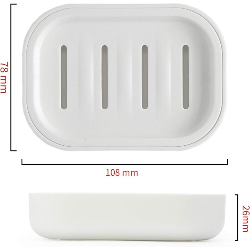 Bathroom Soap Dishes. Strong Drainage. Keep Soap Dry. Easy To Clean Soap Holder (White) - Image 2