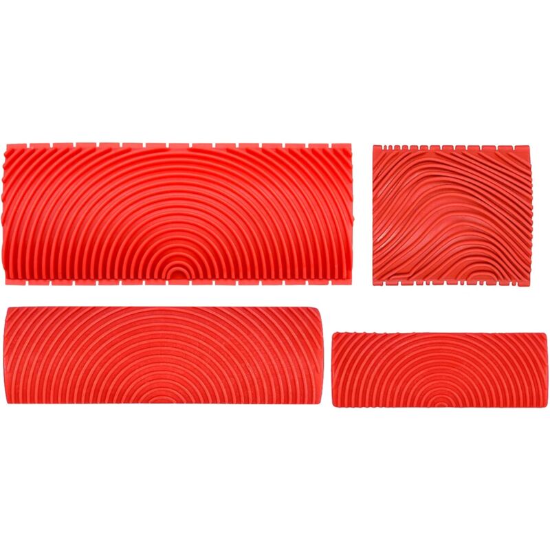 4 Pieces Wood Graining Tool, Wood Effect Grain For Decoration - Red，Rubber Wood Graining Tool Wood Effect Grain For - Image 1