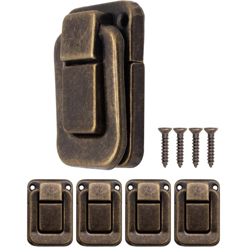 4 pcs U-Shaped Clasps For Chests, Boxes, Chests, Vintage Design In Brass 47 X 32 Mm, Bronze, Copper - Image 1