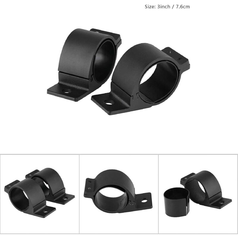 2 Bar Mounting Brackets, Keenso Aluminum Bar Mounting Clamps For Automotive LED Headlight Bars (3