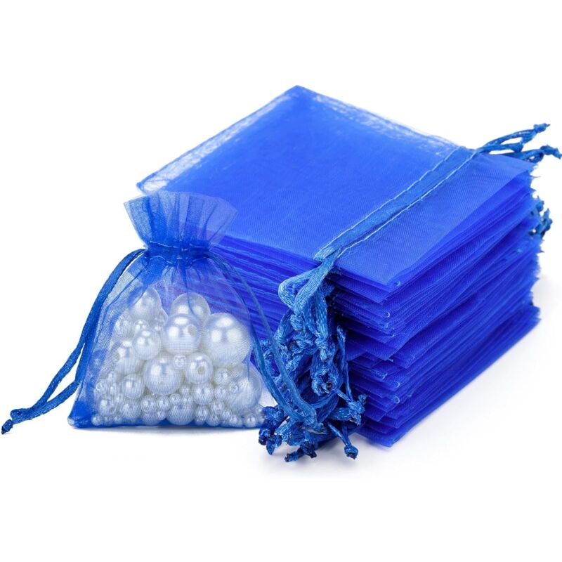 100 pcs Organza Bags 7X9Cm, Small Organza Pouches Jewelry Bags With Drawstring, For Wedding Party Favors Christmas - Image 1