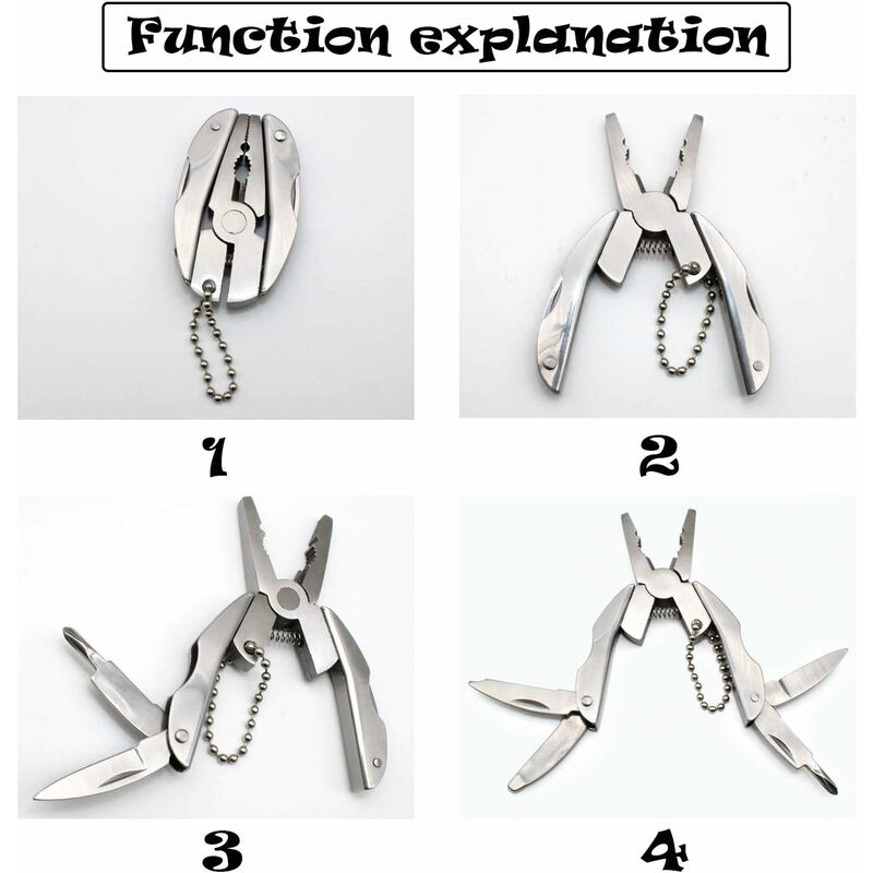 Multi-Tool Pliers Kit Multifunction Pocket Tool With Black Leather Sheath, Multitools Pliers For Camping, Fishing, - Image 2