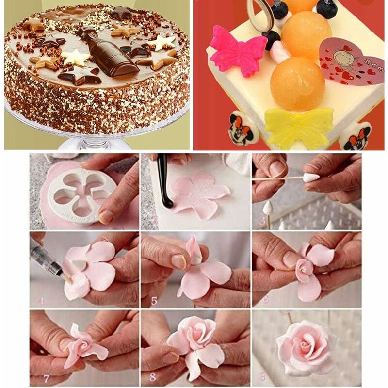 33 Pieces Fondant Cake Decorating Tools Set For Birthday Cake Decorating Fondant Cookie Sugar Paste - Image 4