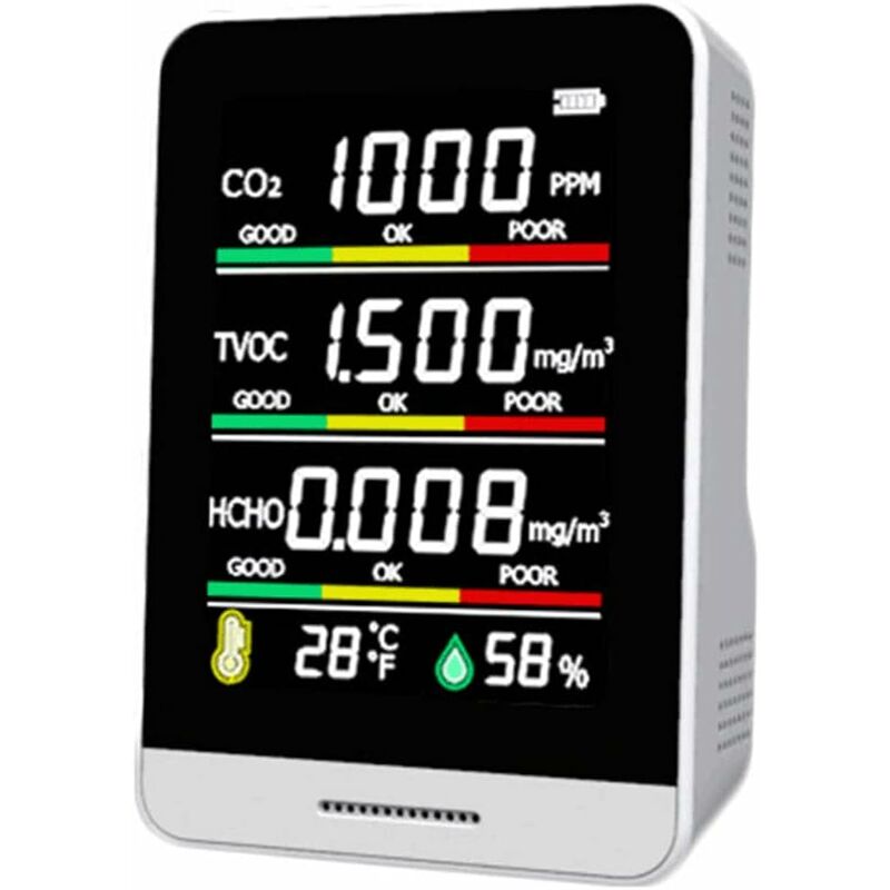 Co2 Detector Temperature Humidity Detection Tool Smart Office Indoor Outdoor High Precision Fast Detection - Image 1