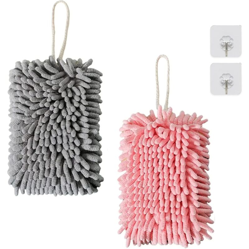Hanging Hand Towel, Soft And Plush Microfiber Towel, Super Absorbent Quick Drying Towels With Hanging Loop For Kitchen - Image 1