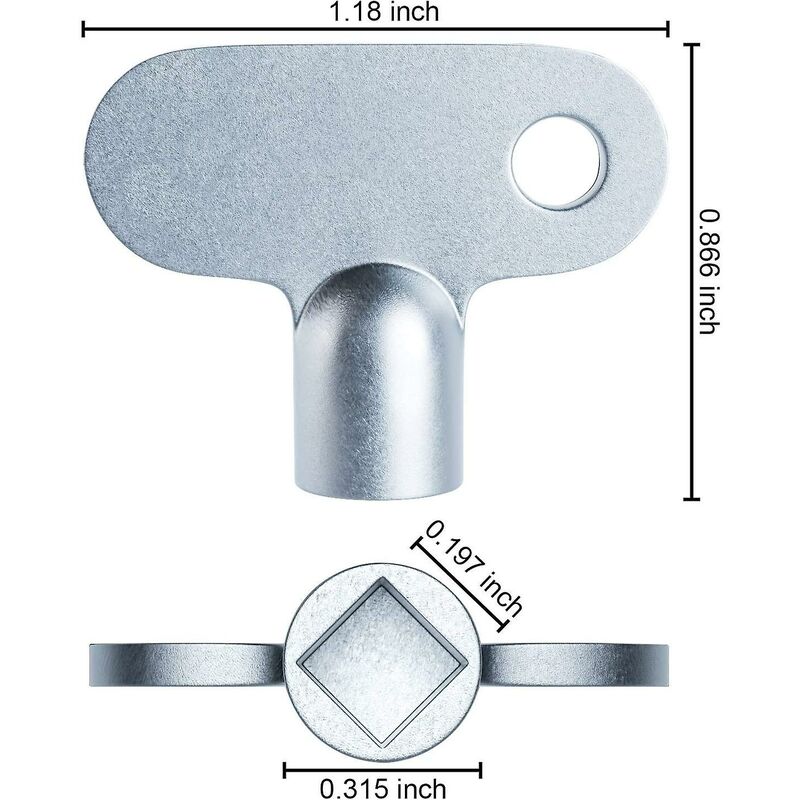 2 pcs Radiator Key Solid Radiator Bleeder Key Square Opening Radiator Key Easy Grip Hardware Clock For Valve Screw Size - Image 2