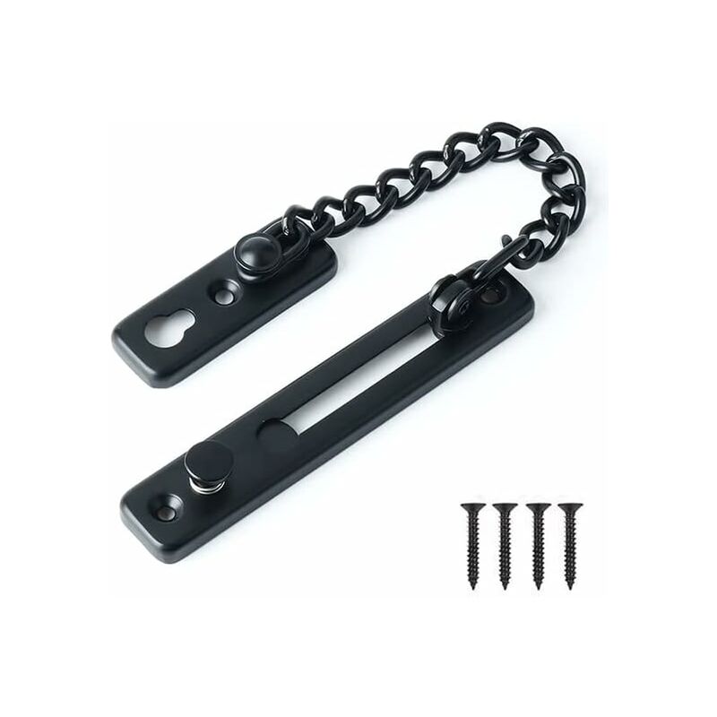 Security Door Chain Narrow Door Limiter Spring Loaded Anti-Theft Door Lock With Screws For Home Internal Door, - Image 1