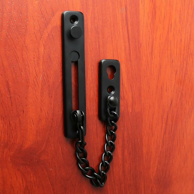 Security Door Chain Narrow Door Limiter Spring Loaded Anti-Theft Door Lock With Screws For Home Internal Door, - Image 2
