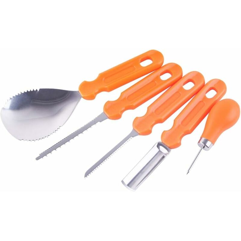 5 pcs Halloween Pumpkin Carving Tools Set Premium Quality Reusable Heavy Duty Stainless Steel Pumpkin Carving Tools For - Image 1
