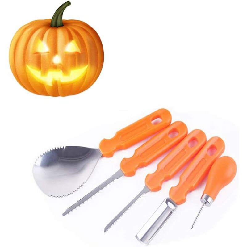 5 pcs Halloween Pumpkin Carving Tools Set Premium Quality Reusable Heavy Duty Stainless Steel Pumpkin Carving Tools For - Image 2