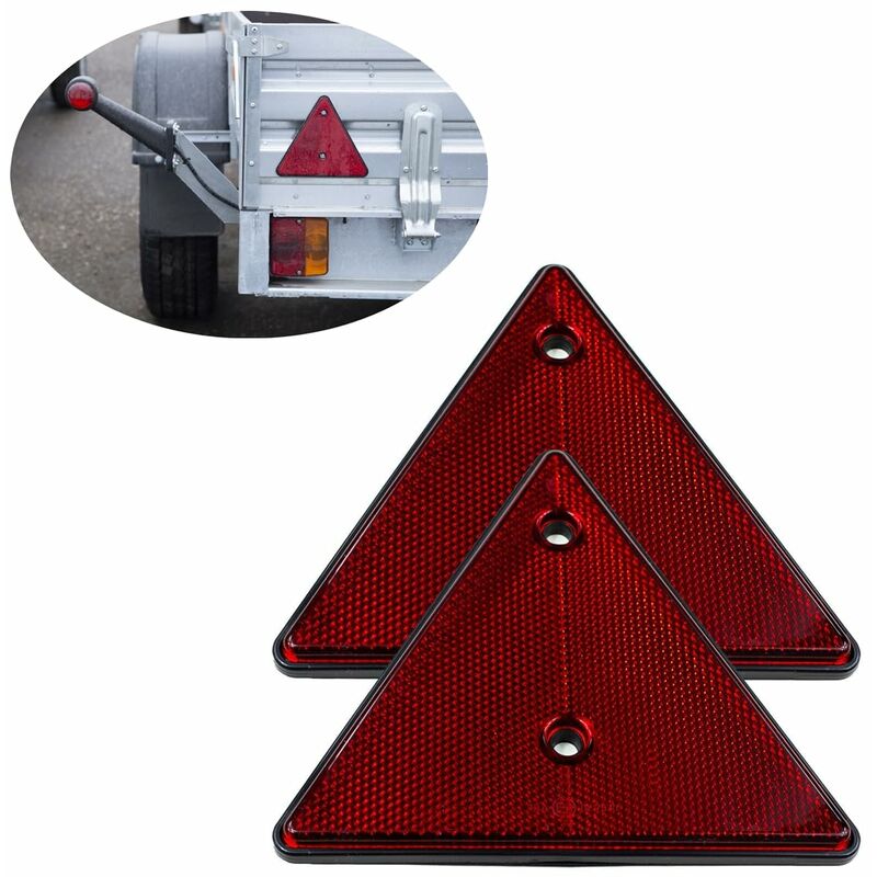 2 pcs Set Screw-On Triangle Trailer Reflectors - Image 1