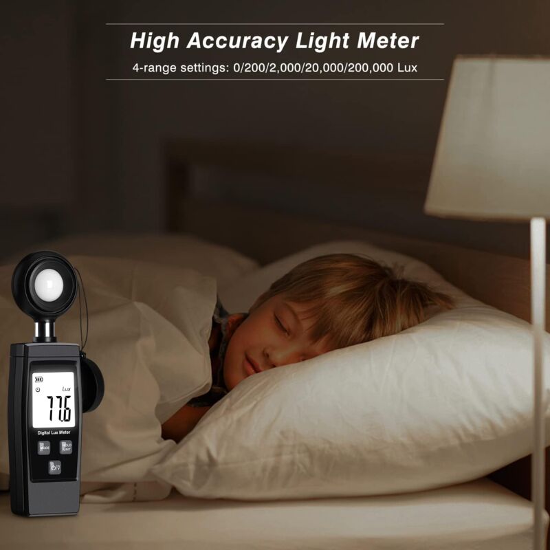 Digital Lux Meter, Practical Plant Exposure, Full With Waves Up To 200,000 Lux, Lux Meter With Maximum/Minimum Values, - Image 2