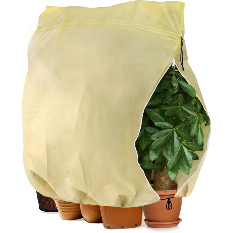 Plant Cover, Adjustable Plant Protection Cover With Zipper Drawstring, Reusable Frost-Proof Plant Protection Bag, 180 X - Image 1