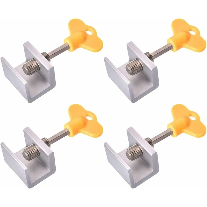 Sliding Window Lock 4 Pieces Sliding Door Lock Adjustable Window Lock Adjustable Sliding Door Locks Aluminum Alloy - Image 1