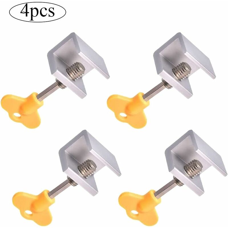 Sliding Window Lock 4 Pieces Sliding Door Lock Adjustable Window Lock Adjustable Sliding Door Locks Aluminum Alloy - Image 3