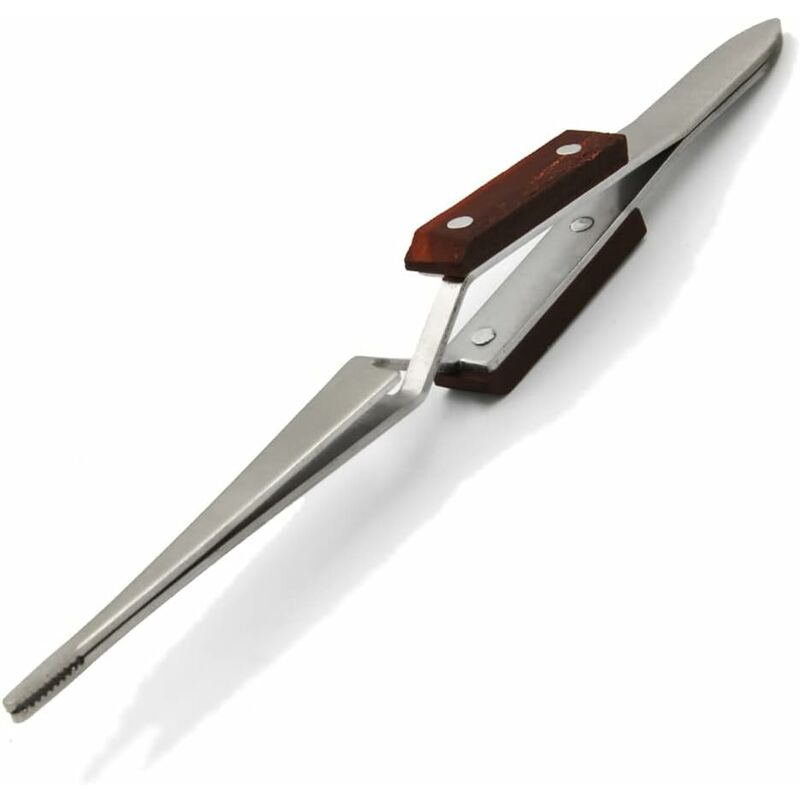Industrial Precision Welding Tweezers With Fiber Handle Cross Tweezer Fine Tip Straight Stainless Steel For Electronic - Image 1