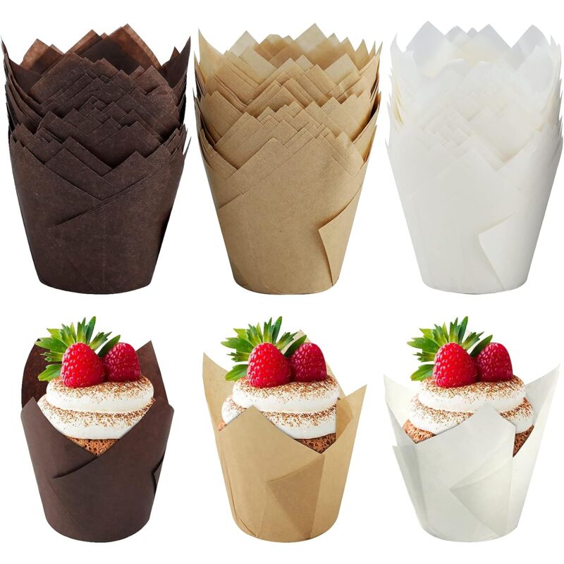 150 pcs Baking Paper Muffin Cups Tulip Baking Paper Cups Cupcakes And Muffins For Wedding Party Birthday 5Cm - Image 1