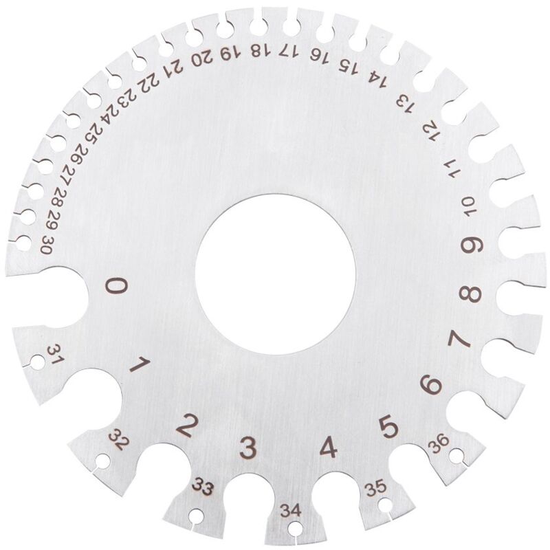 Stainless Steel 2-Sided ROund Wire Thickness Gauge For Measuring Non-Ferrous Wire And Metal, Tester Ruler Gauge - Image 1