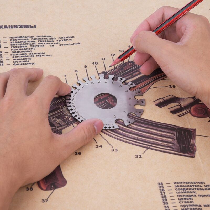 Stainless Steel 2-Sided ROund Wire Thickness Gauge For Measuring Non-Ferrous Wire And Metal, Tester Ruler Gauge - Image 3