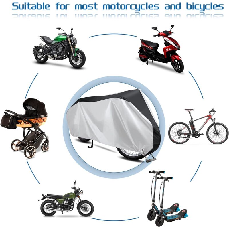 Motorcycle Cover Outdoor, Bicycle Scooter Waterproof Polyester Cover Resistant To Bird Droppings, Water, - Image 2