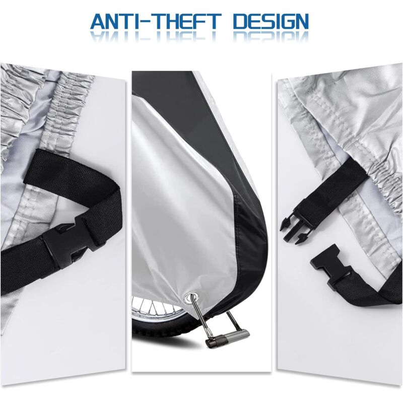 Motorcycle Cover Outdoor, Bicycle Scooter Waterproof Polyester Cover Resistant To Bird Droppings, Water, - Image 3