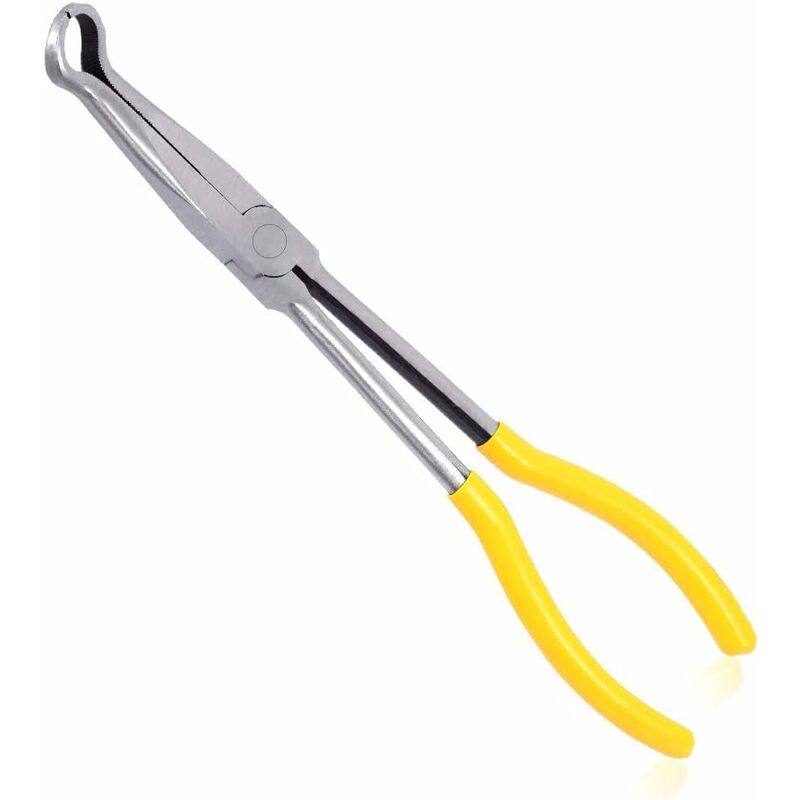 Long Reach Pipe Grip Pliers 11 Inch Ring Nose Pliers 3/5 Inch Diameter Pipe Pliers Offset Spark Plug Boot Removal - Image 1