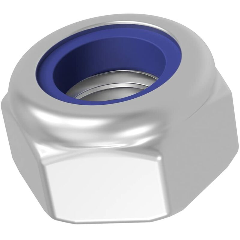 Zinc Steel Lock Nut M10 Pack 25 Hexagonal Locking Lock Nuts Ideal For Carpentry, Construction, Plumbing, Among Other - Image 1