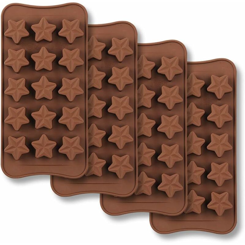15 Cavity Star Shape Chocolate Mold, Non-Stick Food Grade Silicone Mold Set For Candy Jelly, Ice Cube - Image 1